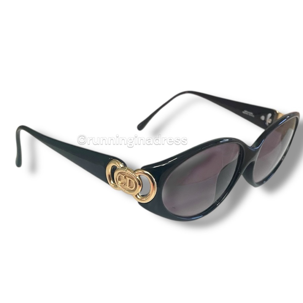Vintage Christian Dior Black & Gold CD Logo Sunglasses 2851A - Picture 15 of 15